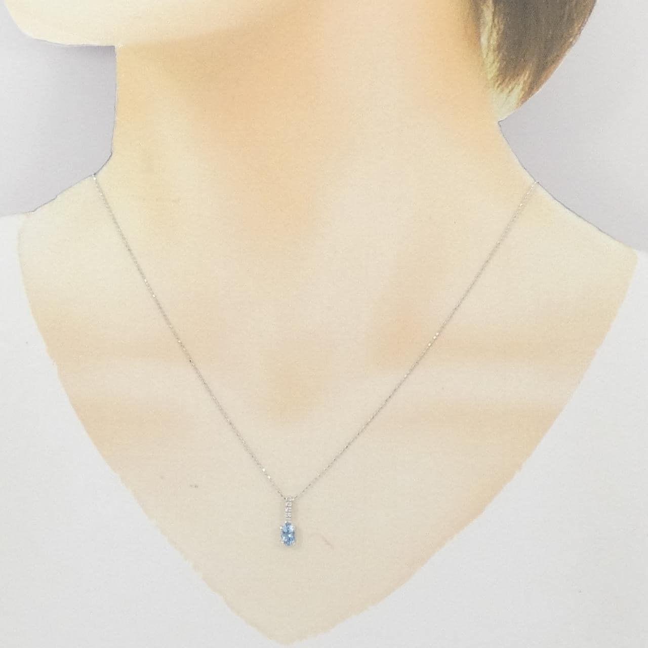 K18WG アクアマリン ネックレス