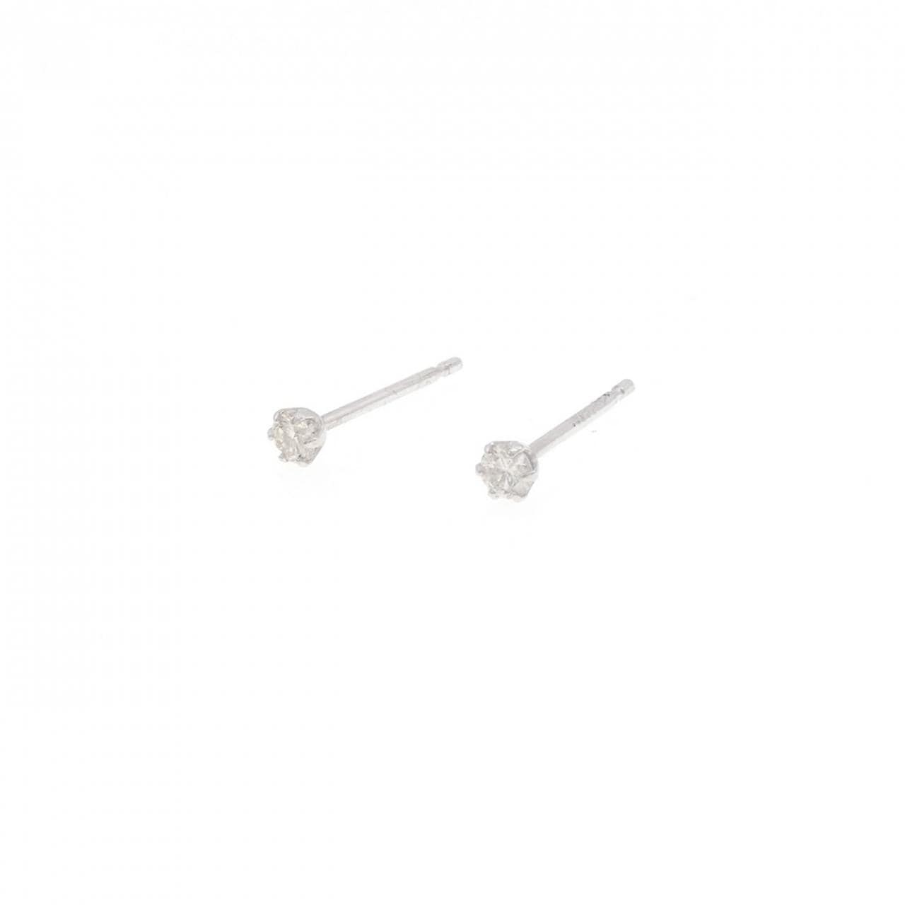 PT950/PT900 ソリティア ダイヤモンド ピアス 0.08CT
