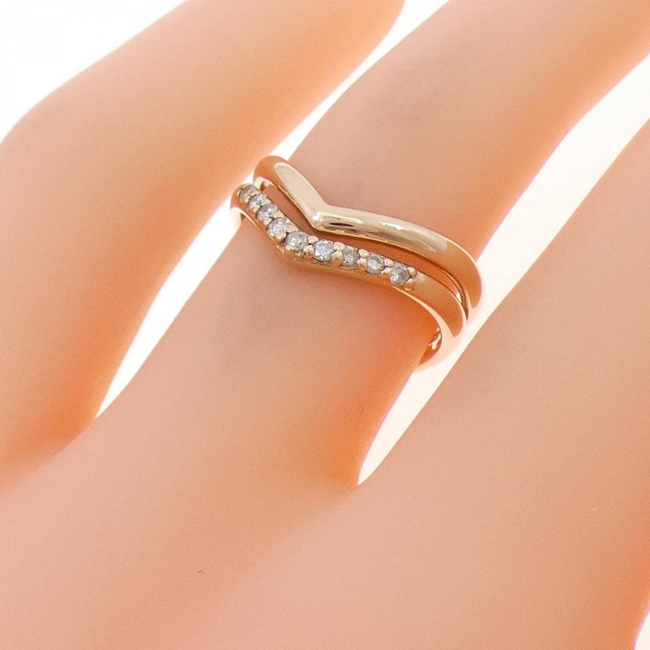 K18PG ダイヤモンド リング 0.09CT