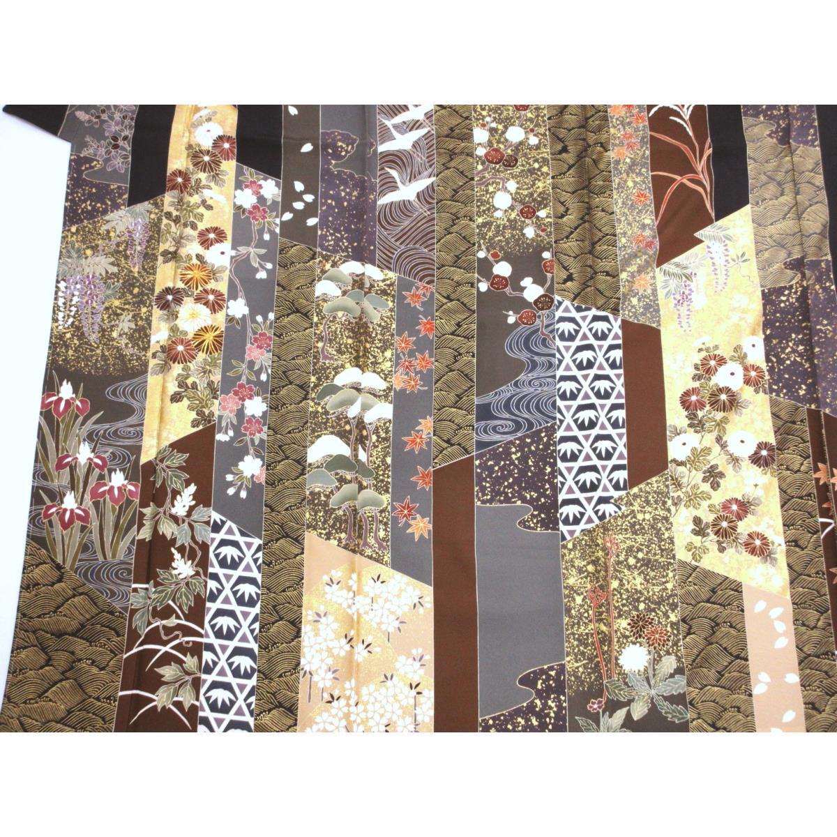 【未使用品】訪問着　友禅金彩加工　刺繍入り