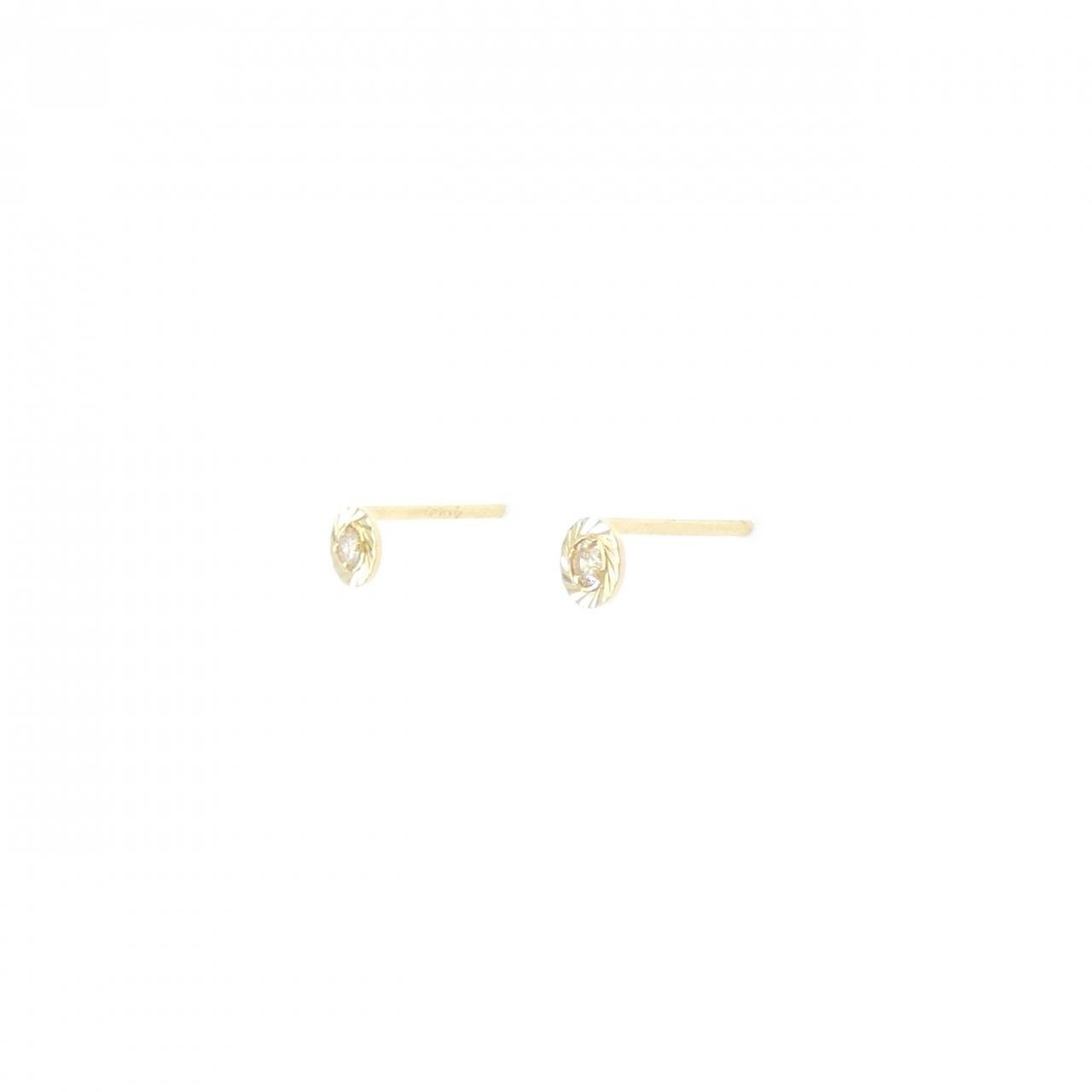 K18YG鑽石耳環0.06CT