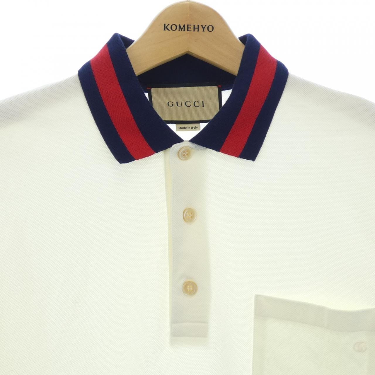 GUCCI網眼條紋領口棉凸紋Polo衫701735 XJELJ Polo衫