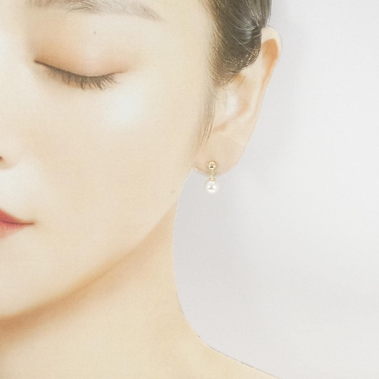 K18YG アコヤパール ピアス 6.8mm