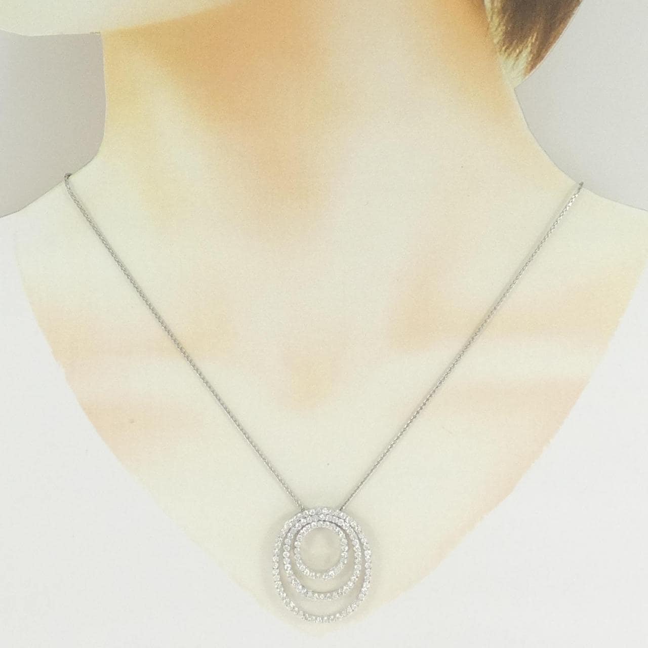 750WG/PT900 ダイヤモンド ネックレス 1.87CT