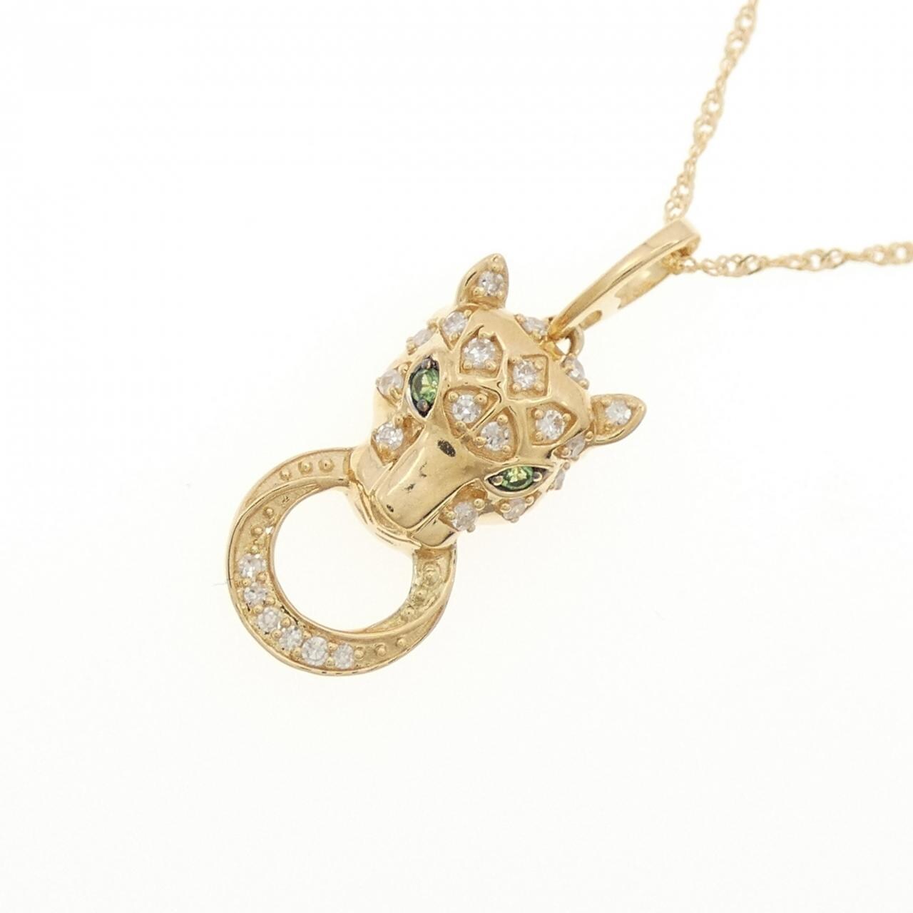 K18YG ガーネット ネックレス 0.02CT
