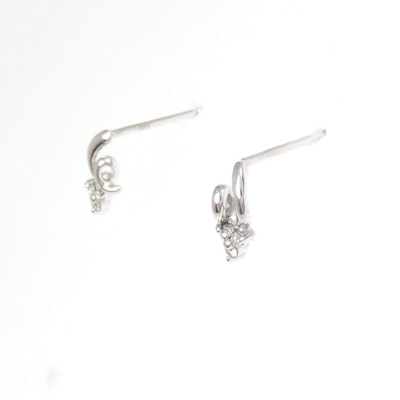 K14WG ダイヤモンド ピアス 0.04CT