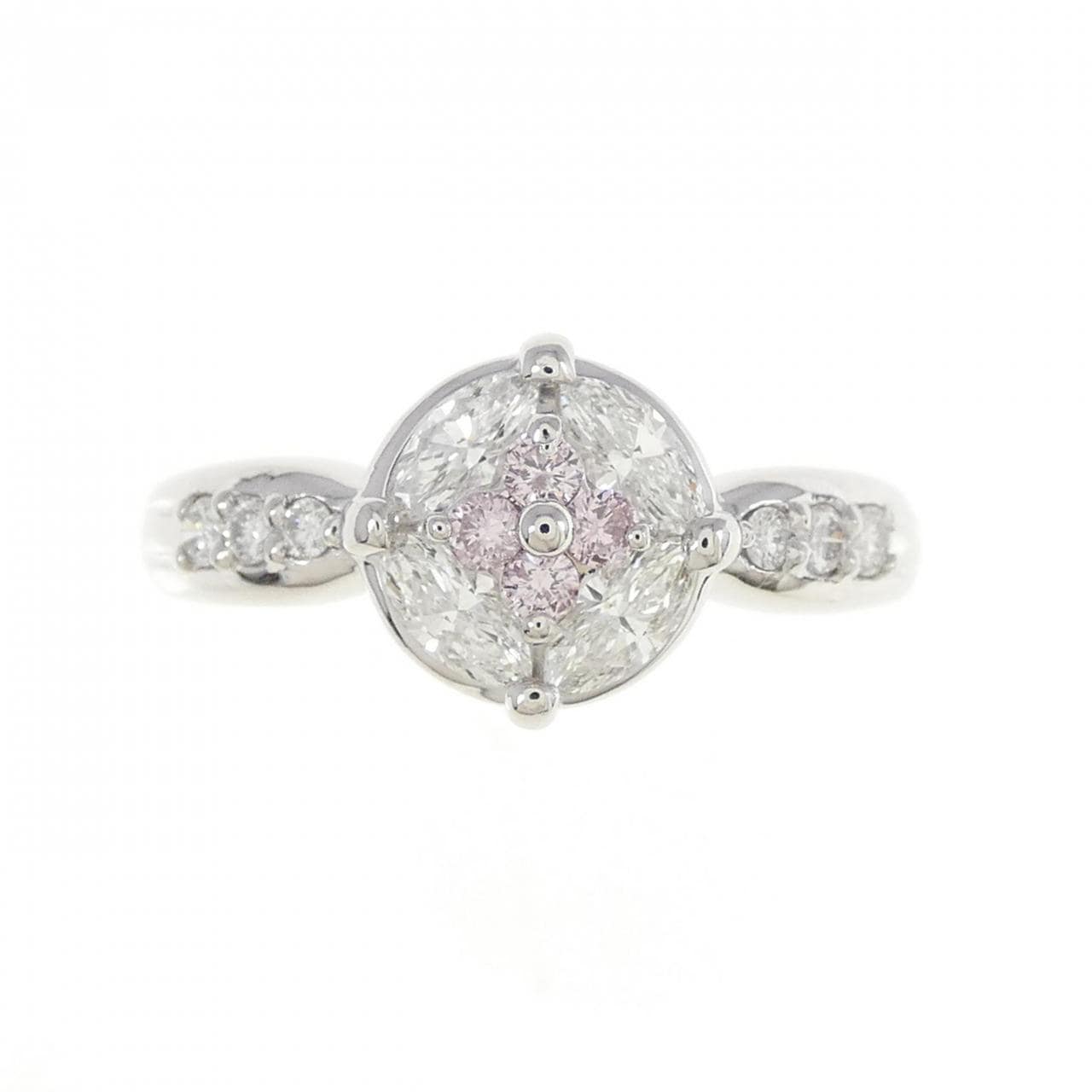 PT フラワー ピンクダイヤモンド リング 0.08CT