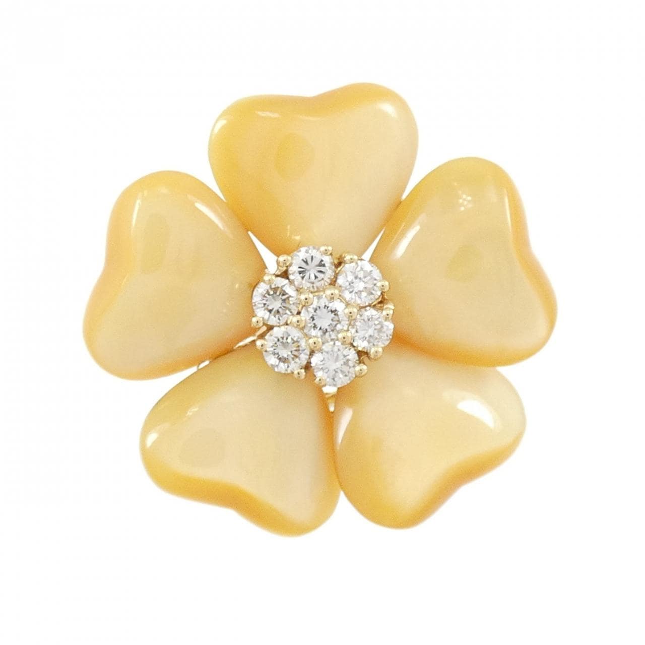 K18YG フラワー マザーオブパール リング