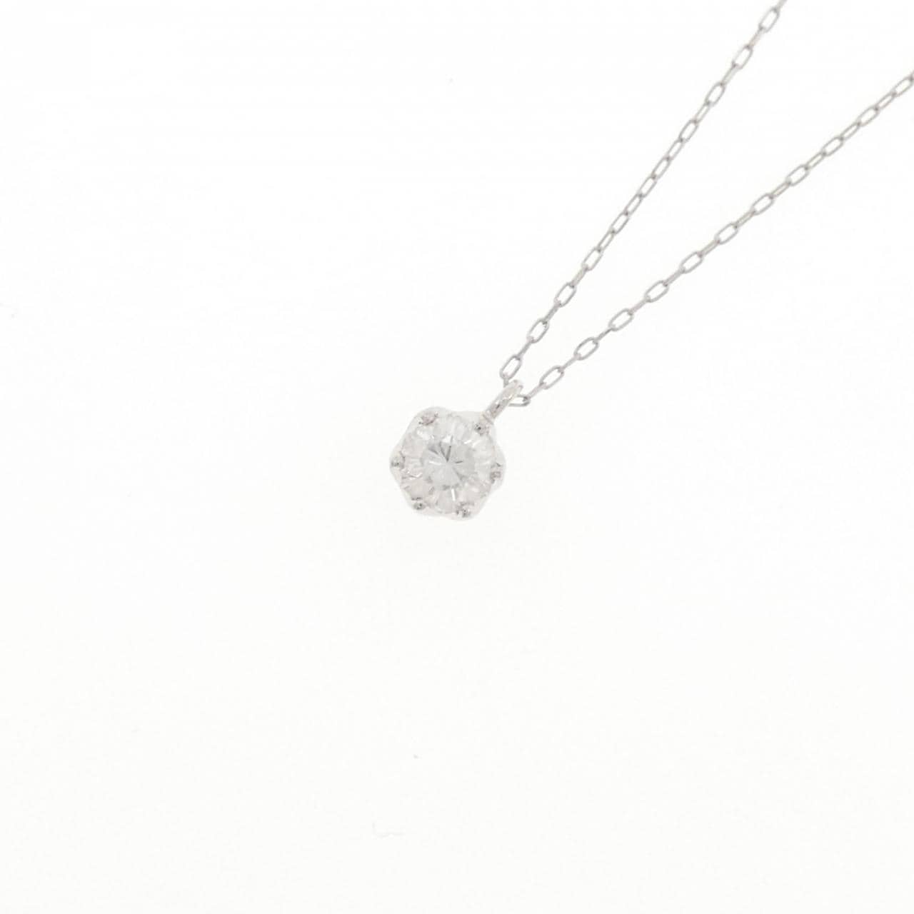 PT900/PT850 ソリティア ダイヤモンド ネックレス 0.30CT
