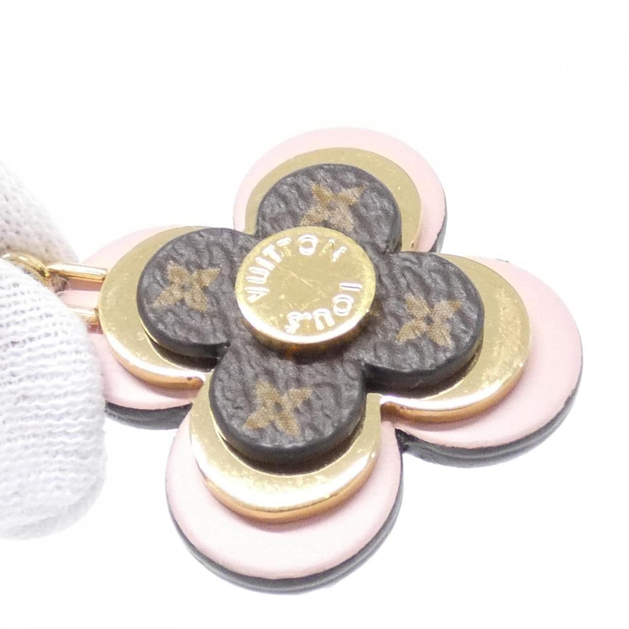 ルイヴィトン モノグラム ポルト クレ ブルーミング フラワーBB M63085 キーリング