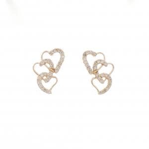 K18PG ハート ダイヤモンド ピアス 0.4CT