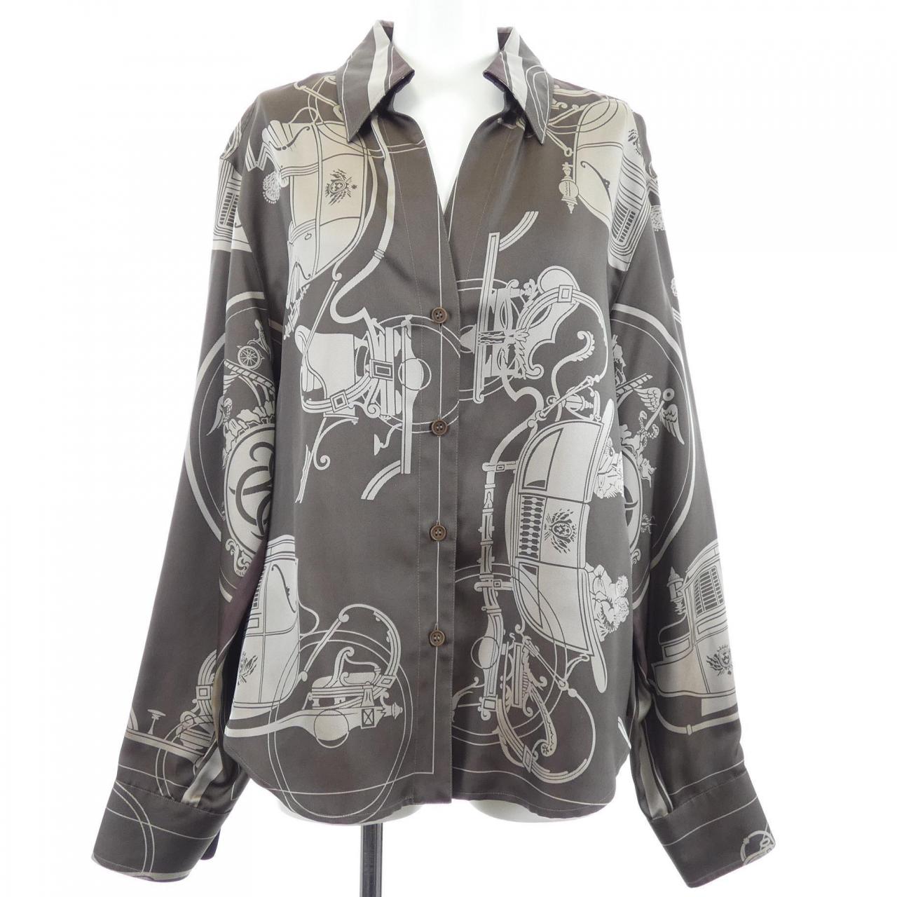 【ヴィンテージ】エルメス HERMES EX-LIBRIS ツイルレーヌ. シャツ