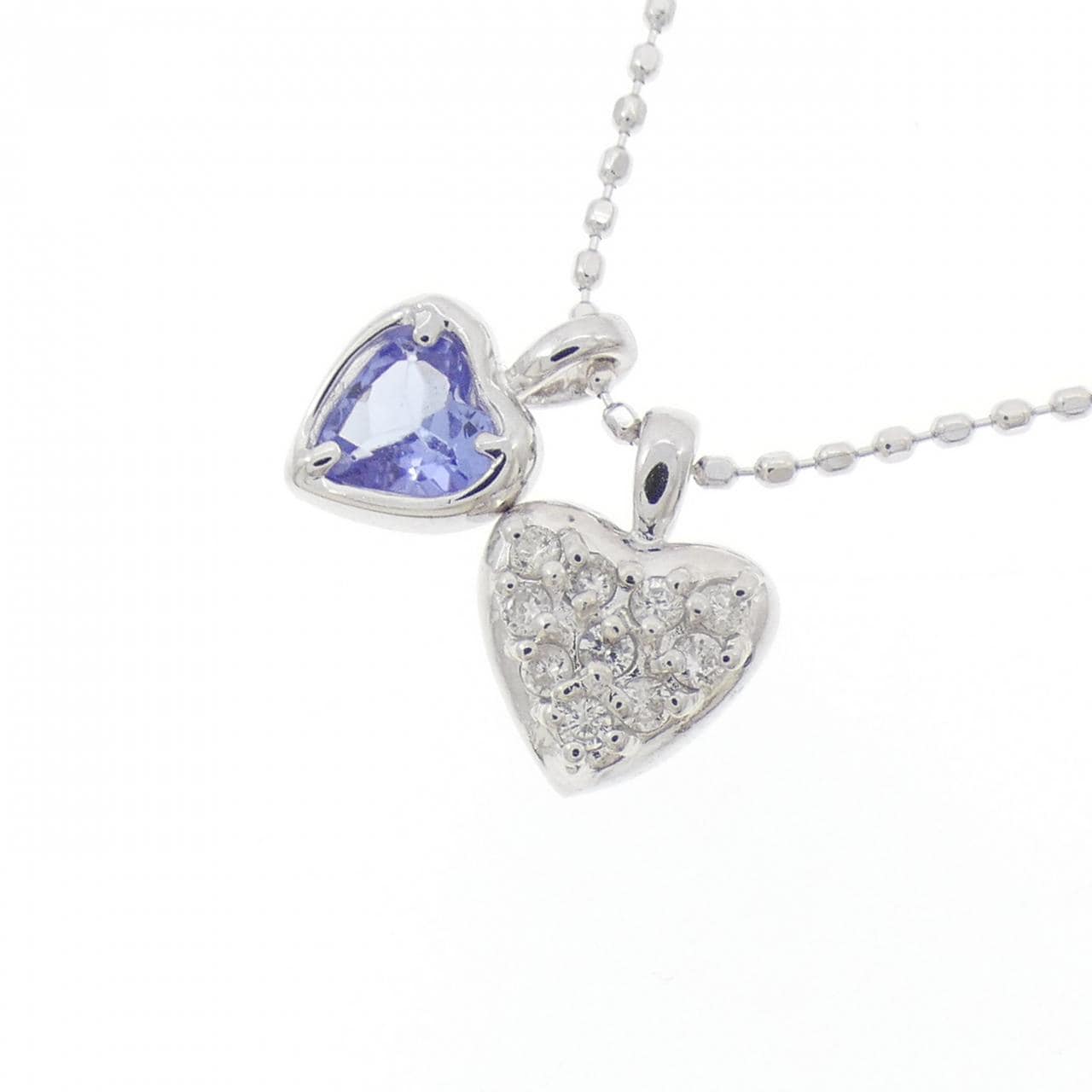 K18WG ハート タンザナイト ネックレス