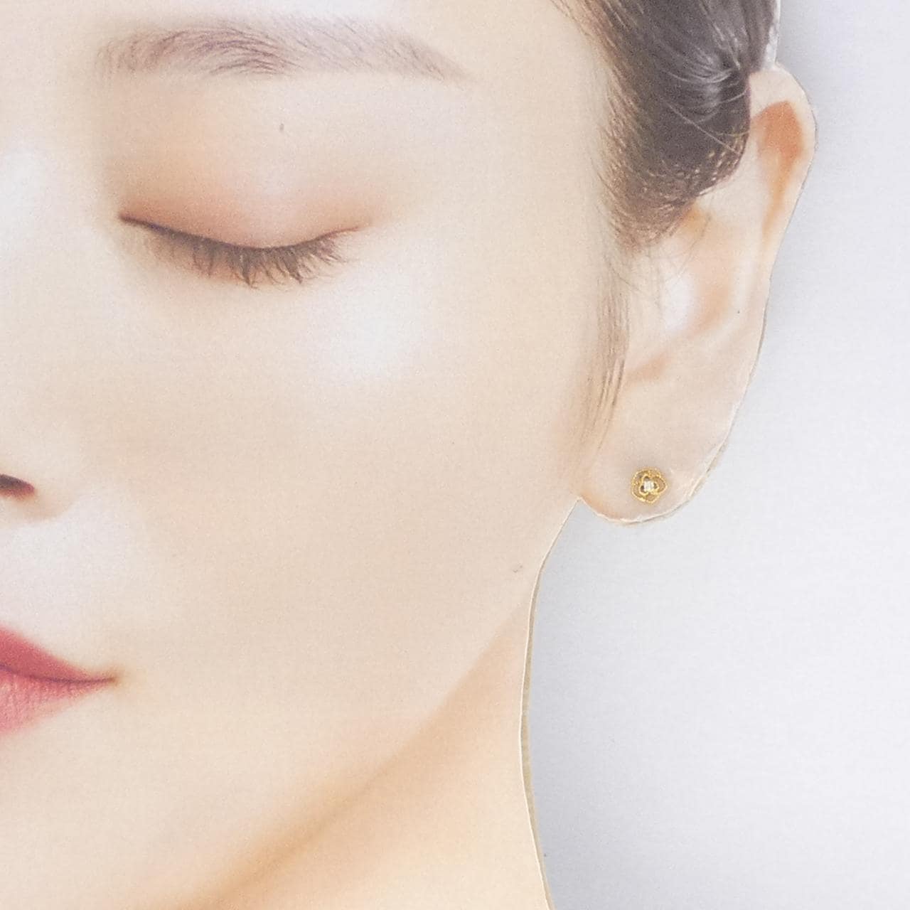 K18YG ローズ ダイヤモンド ピアス