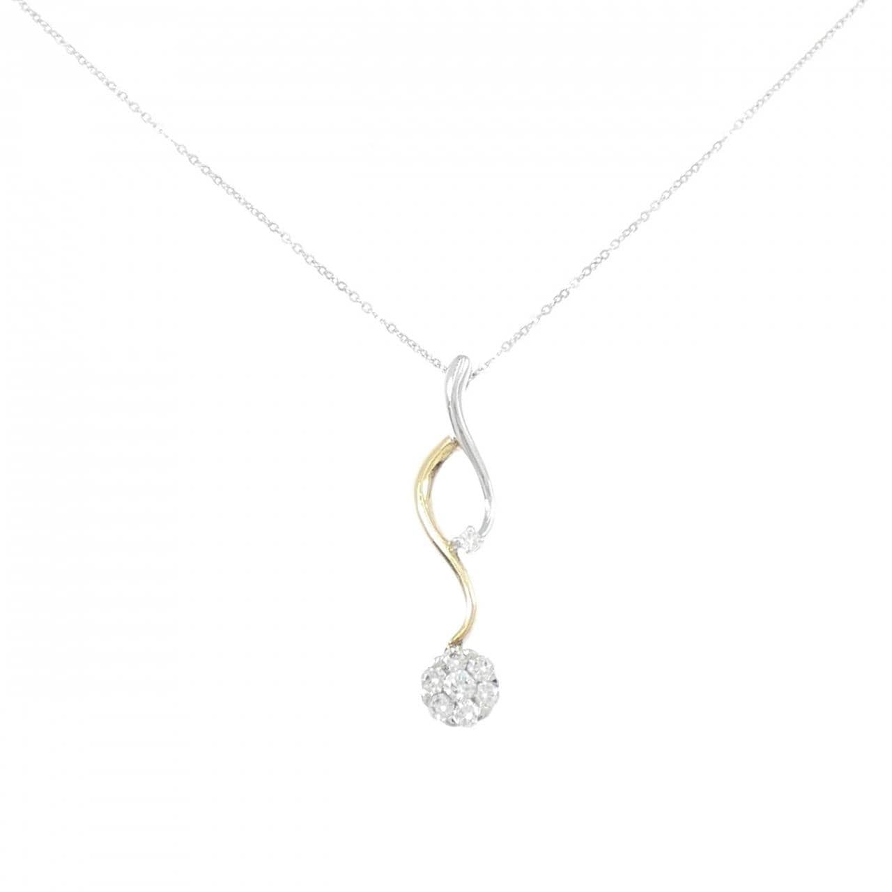 K18YG/K18WG ダイヤモンド ネックレス 0.20CT