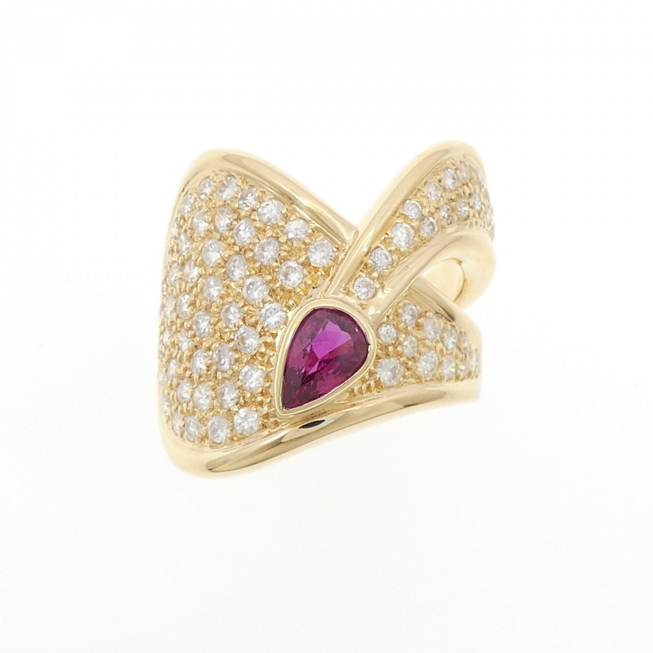 K18YG紅寶石戒指0.82CT