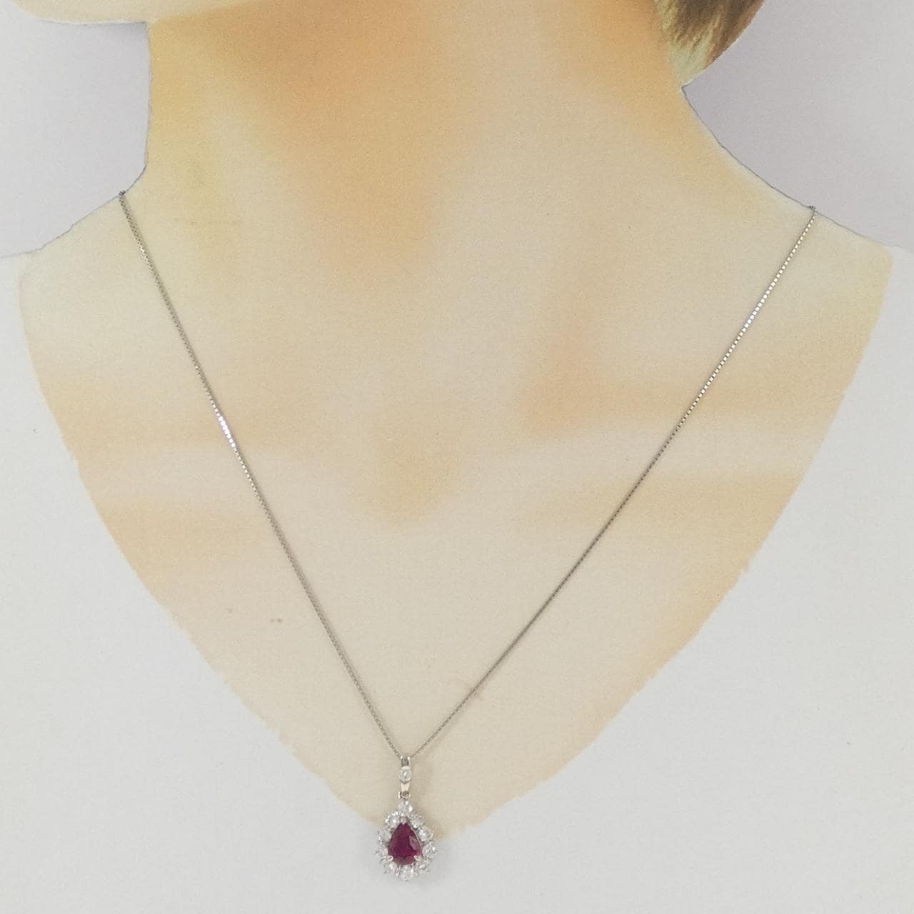 PT900/PT850 ルビー ネックレス 1.04CT