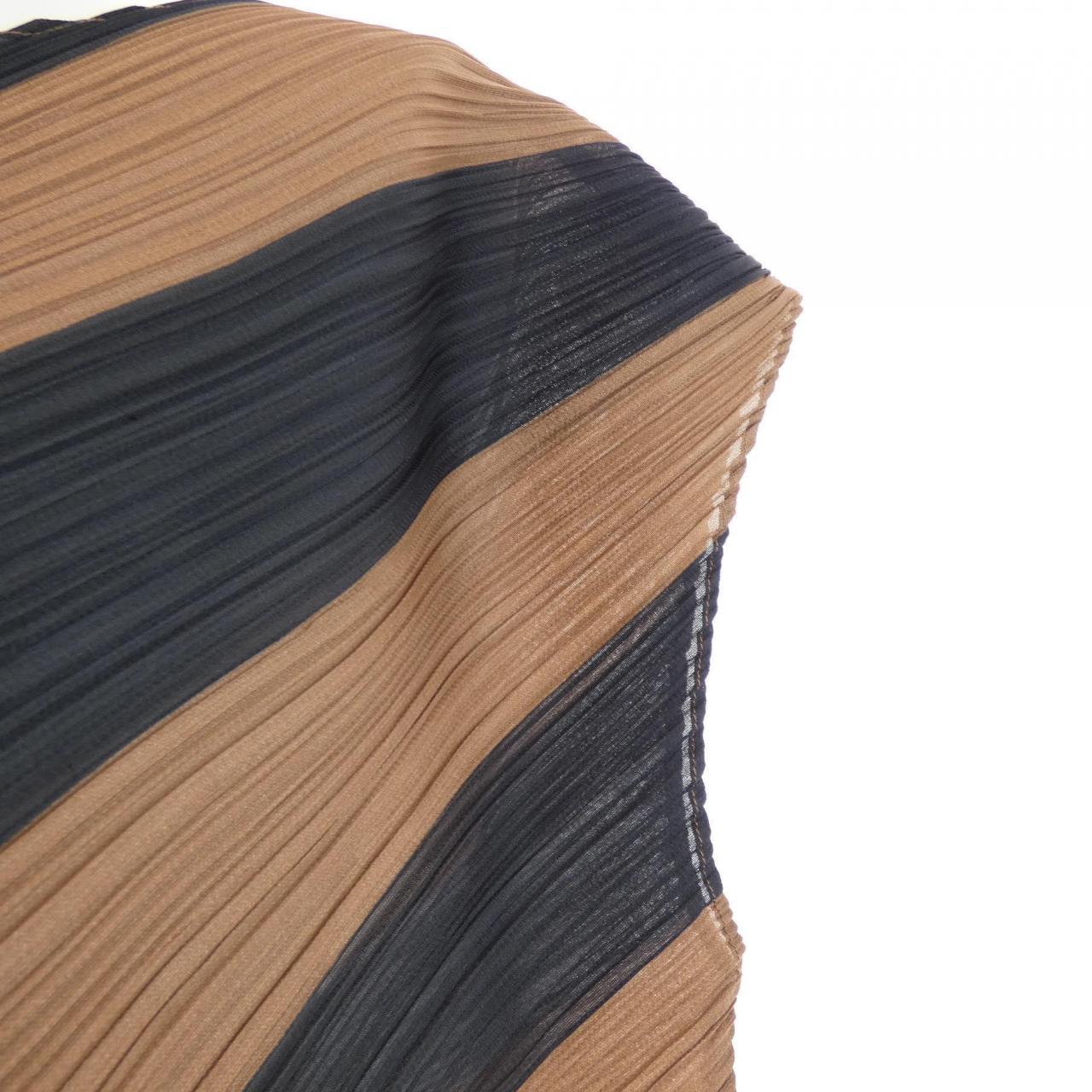 プリーツプリーズ PLEATS PLEASE 2015 ストライプ PP53-JH783 7570058 ワンピース