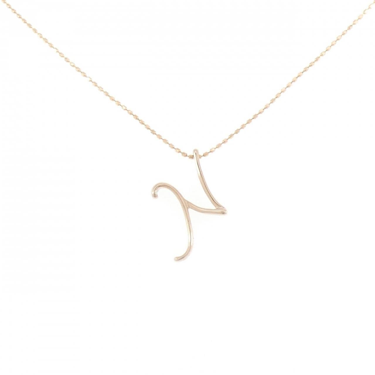 K10PG イニシャルN ダイヤモンド ネックレス 0.008CT