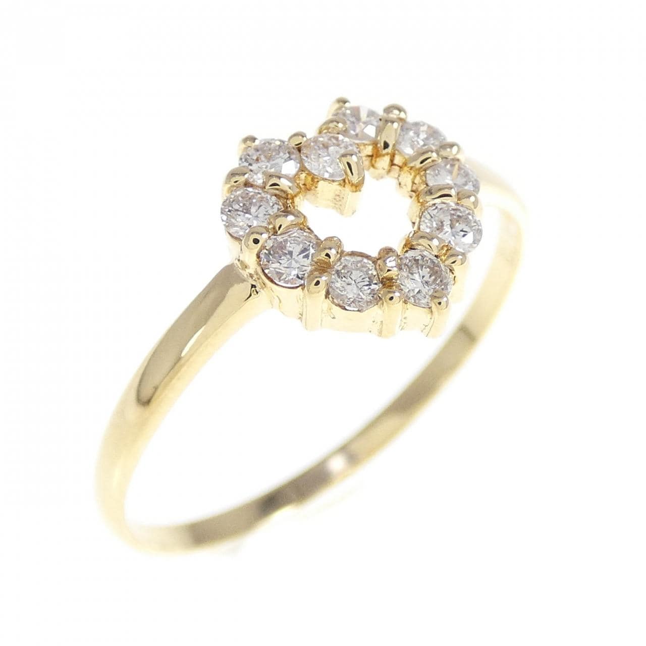 K18YG ハート ダイヤモンド リング 0.23CT