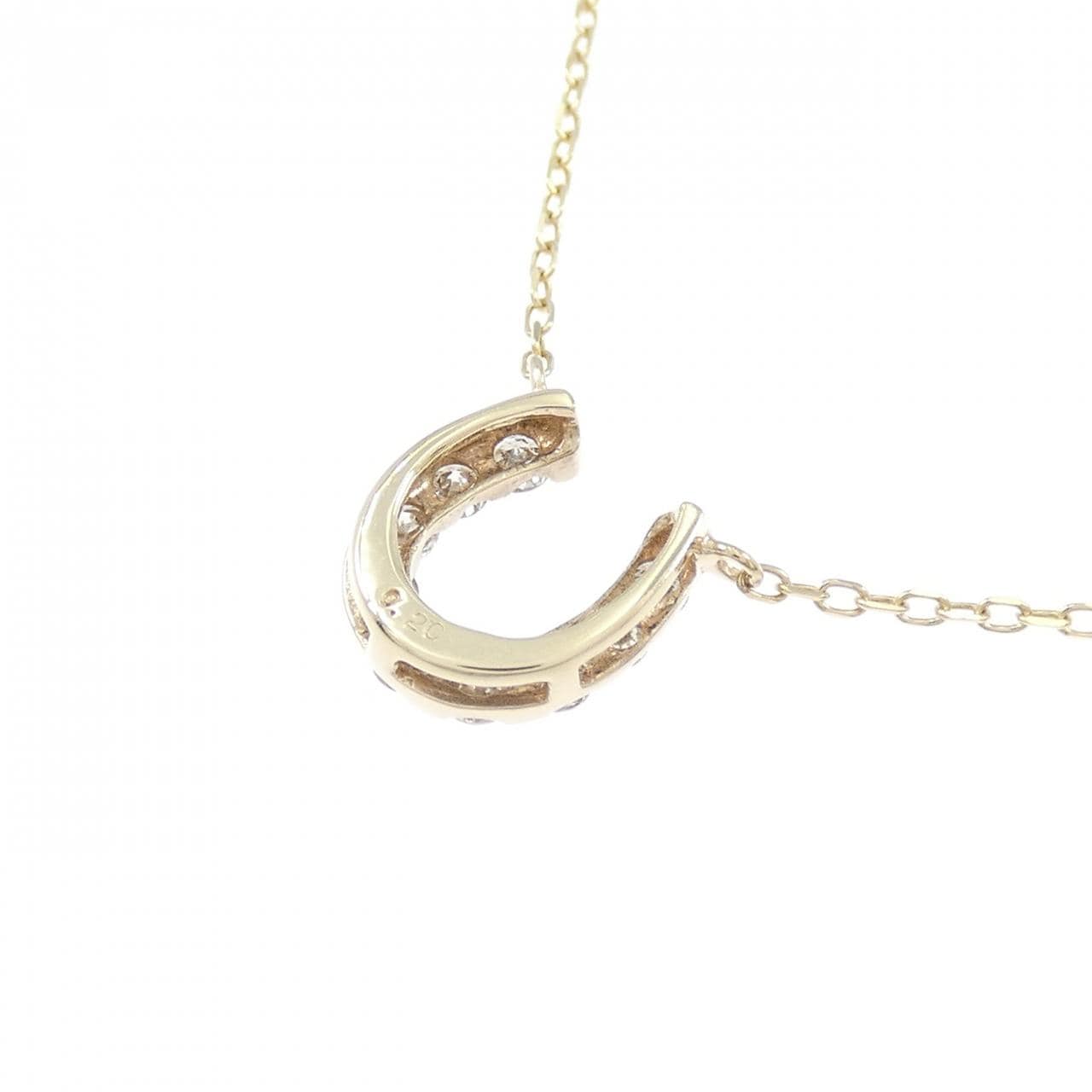 K10YG ホースシュー ダイヤモンド ネックレス 0.20CT