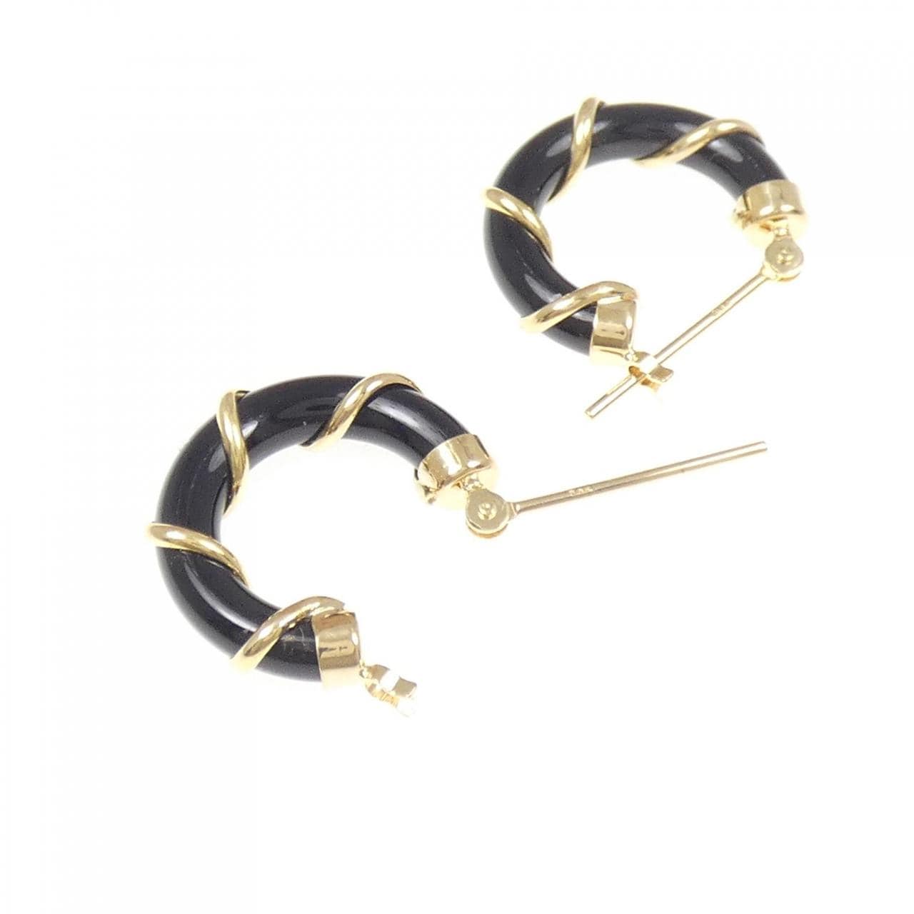 K18YG オニキス ピアス