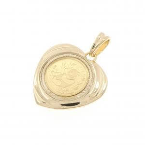 K18YG(枠) コイン ペンダント