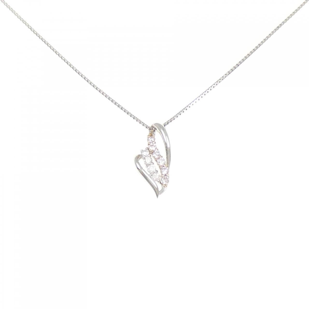 PT999/K18PG/PT850 ダイヤモンド ネックレス 0.1CT
