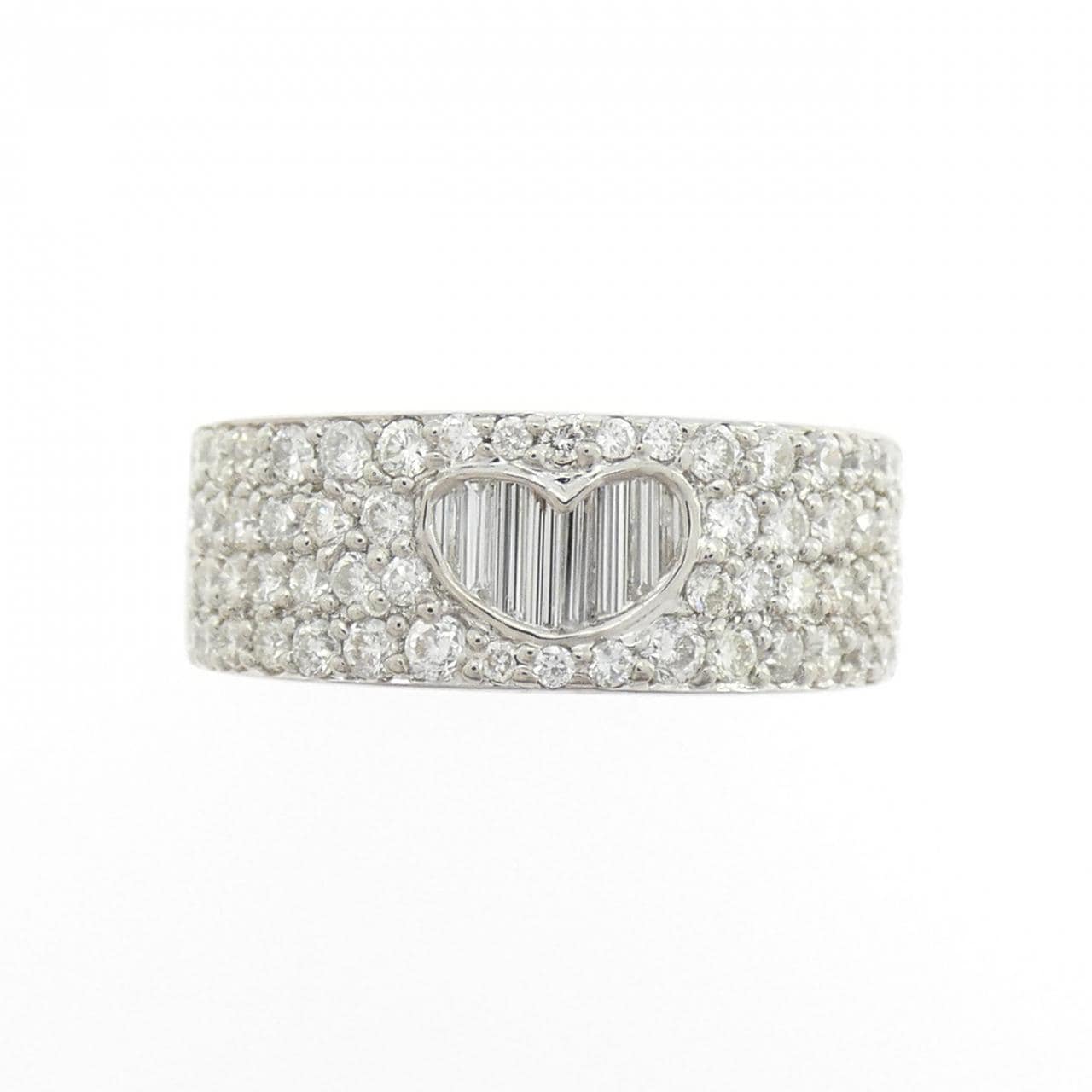 K18WG ハート ダイヤモンド リング 1.03CT