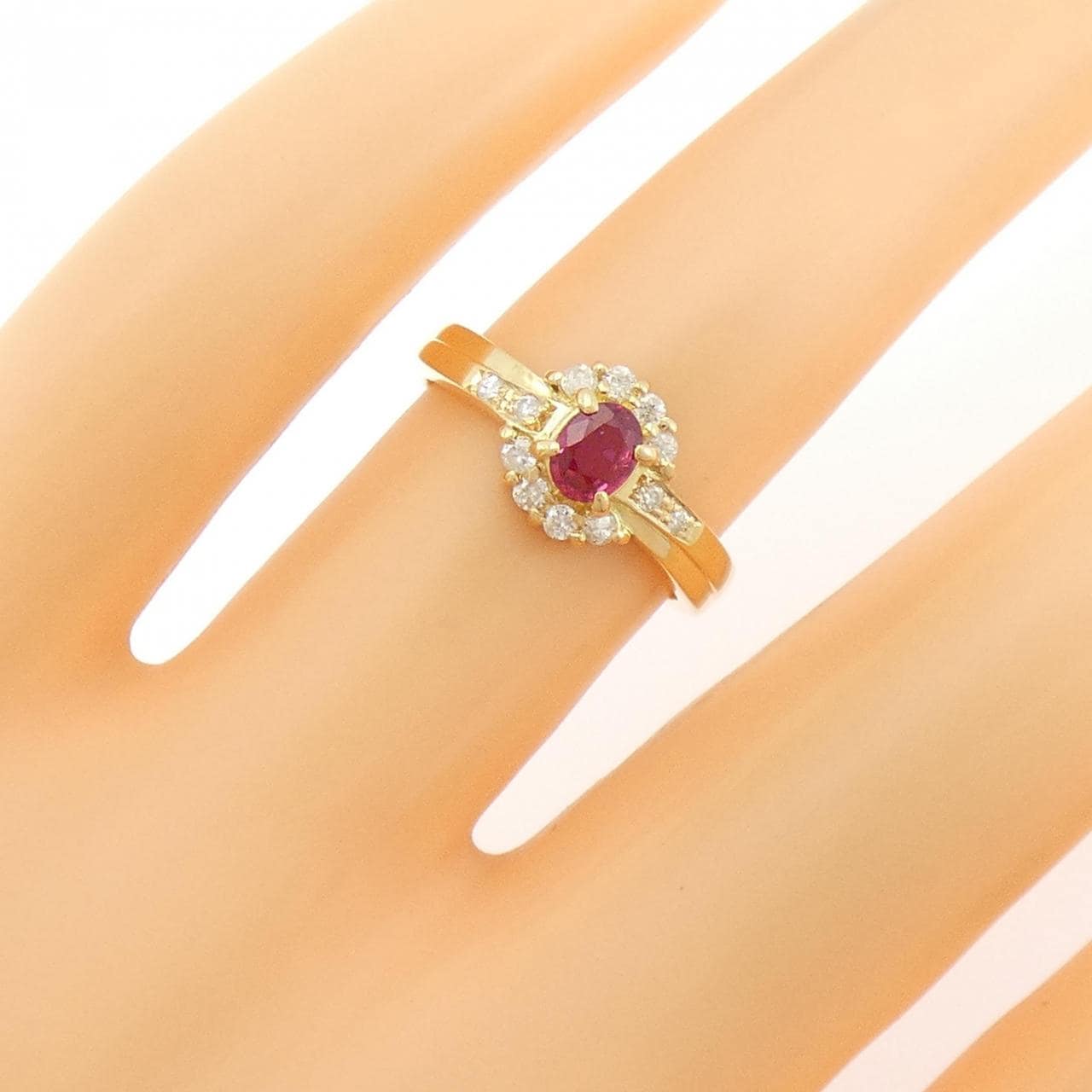 K18YG ruby ring 0.28CT
