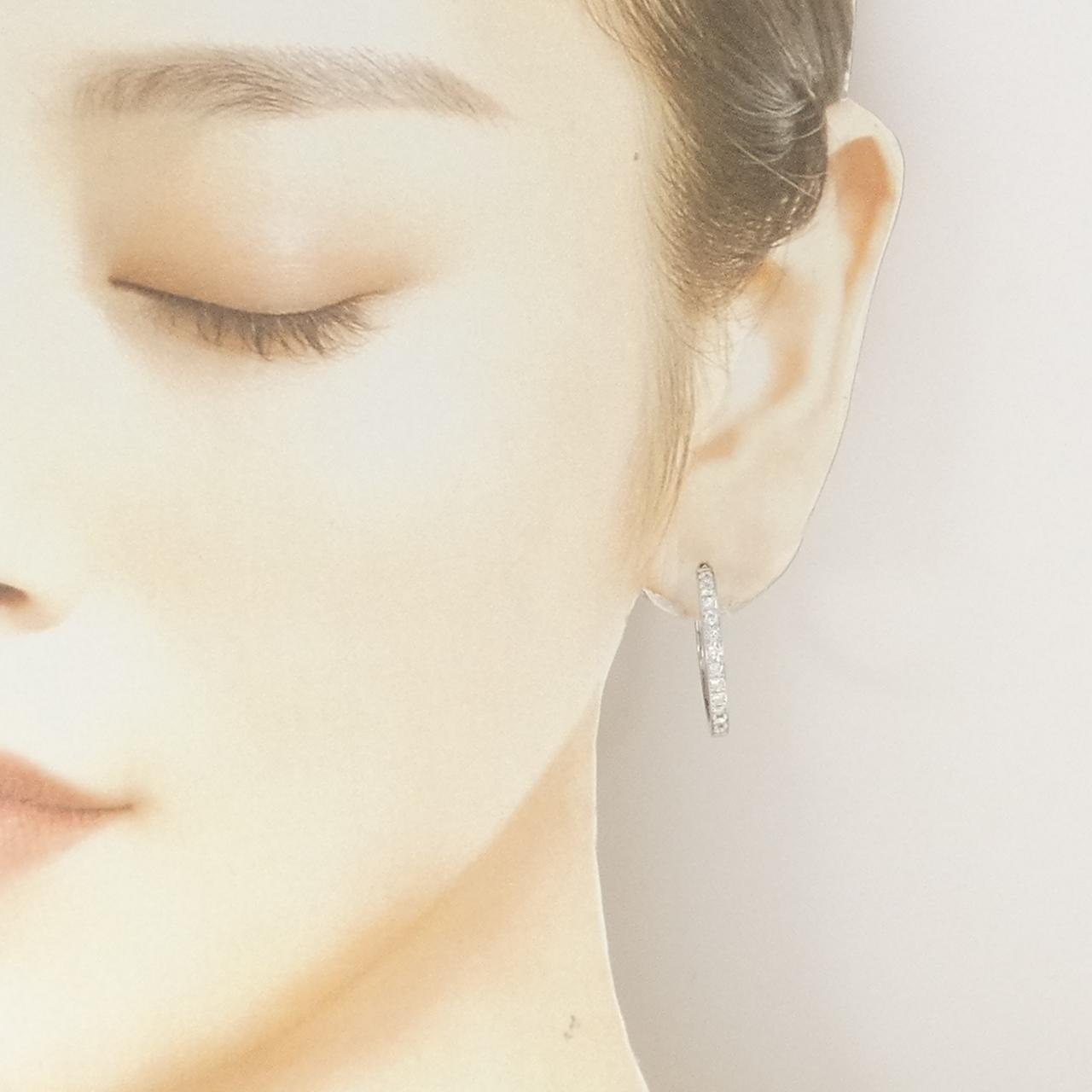PT900 ダイヤモンド フープ ピアス 0.46CT