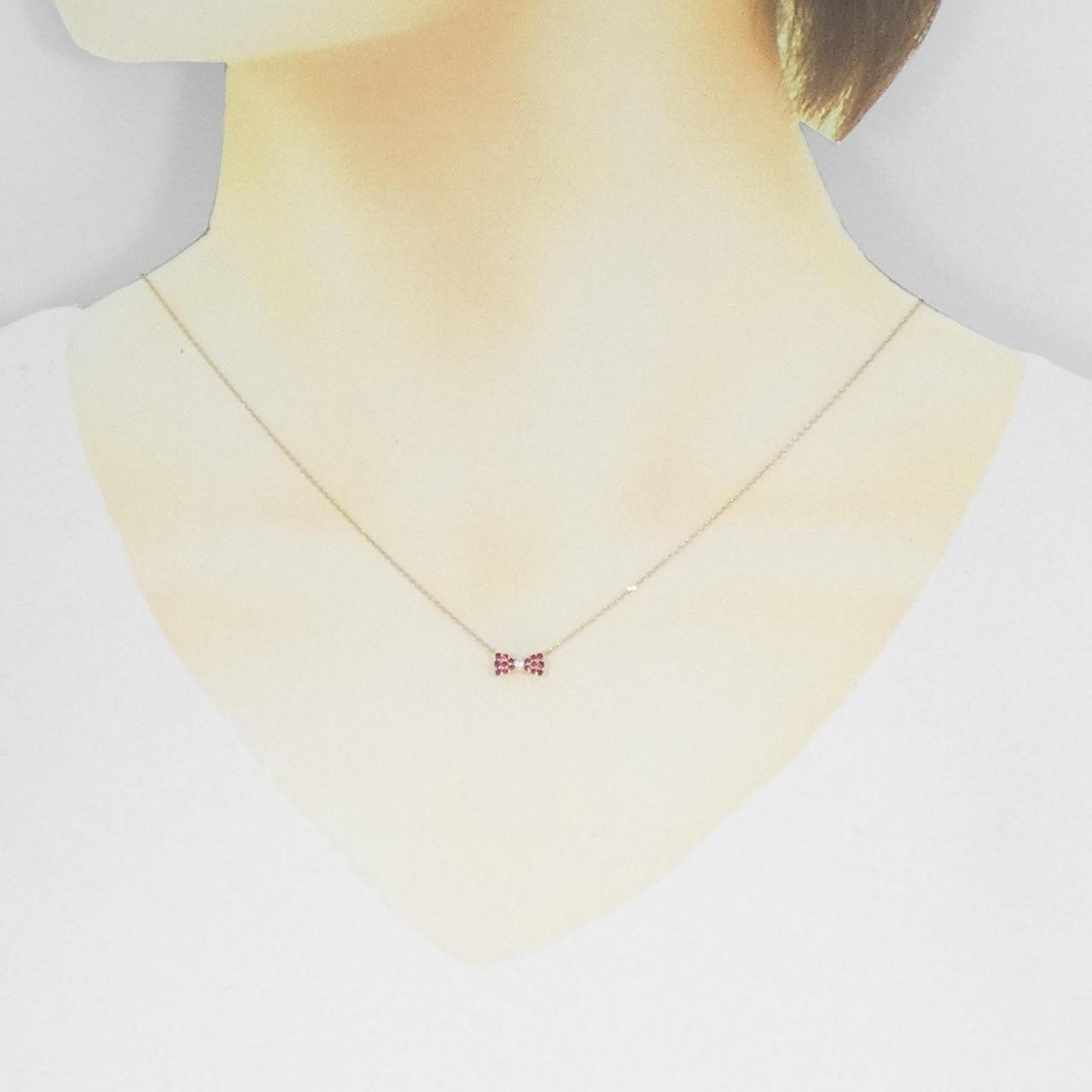 ポンテヴェキオ リボン ルビー ネックレス 0.10CT