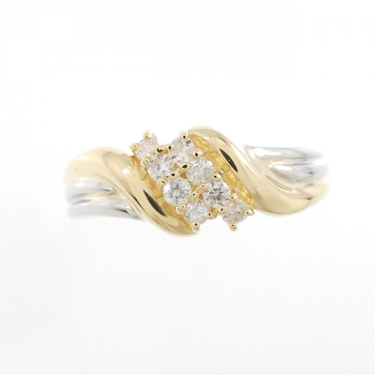 K18YG/PT900 ダイヤモンド リング 0.15CT