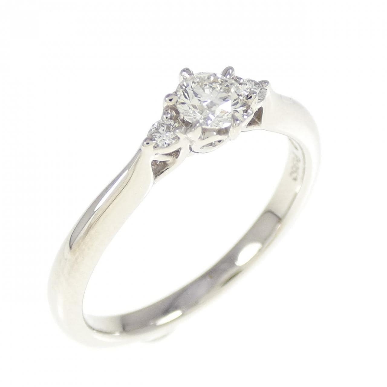 PT950 Diamond Ring 0.217CT H VVS2 EXT H&C