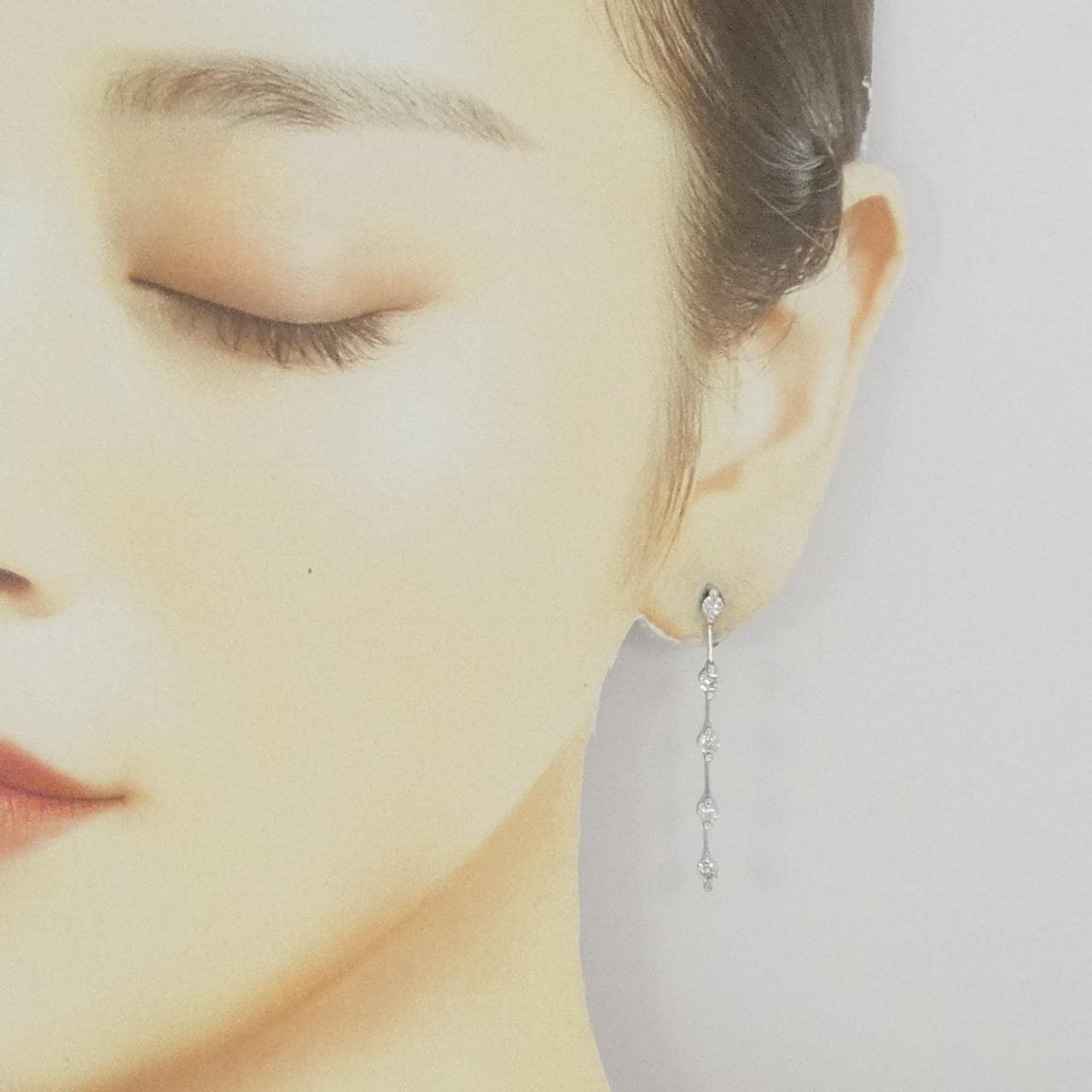 K14WG ダイヤモンド ピアス 1.0CT