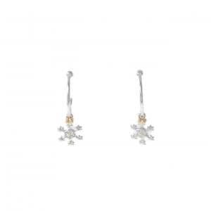K18WG/K18YG スノーフレーク ピアス
