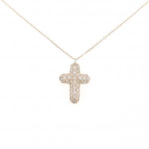 K18PG クロス ダイヤモンド ネックレス 1.00CT