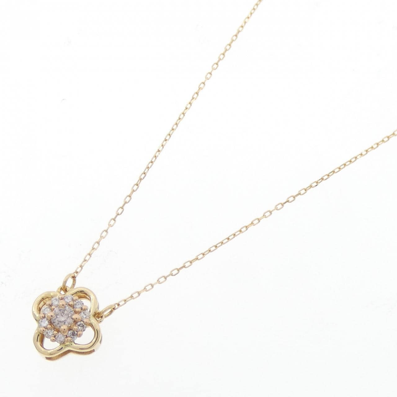 K18YG/K18PG 花形钻石项链 0.10CT