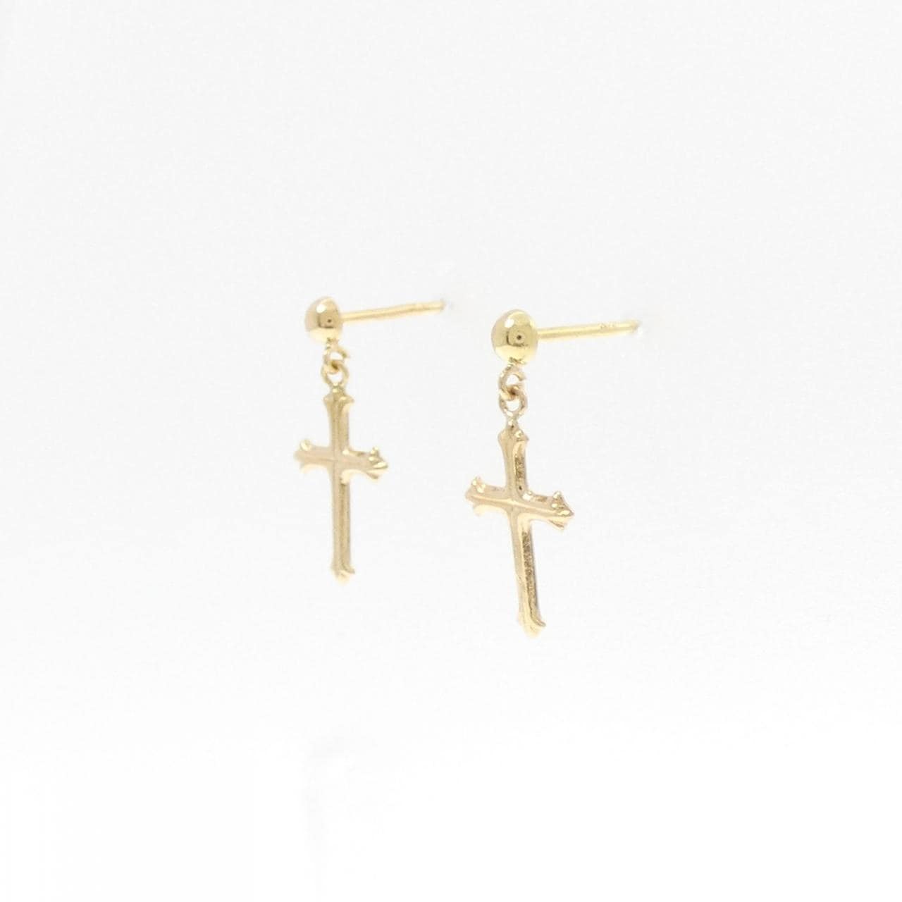 K18YG クロス ピアス