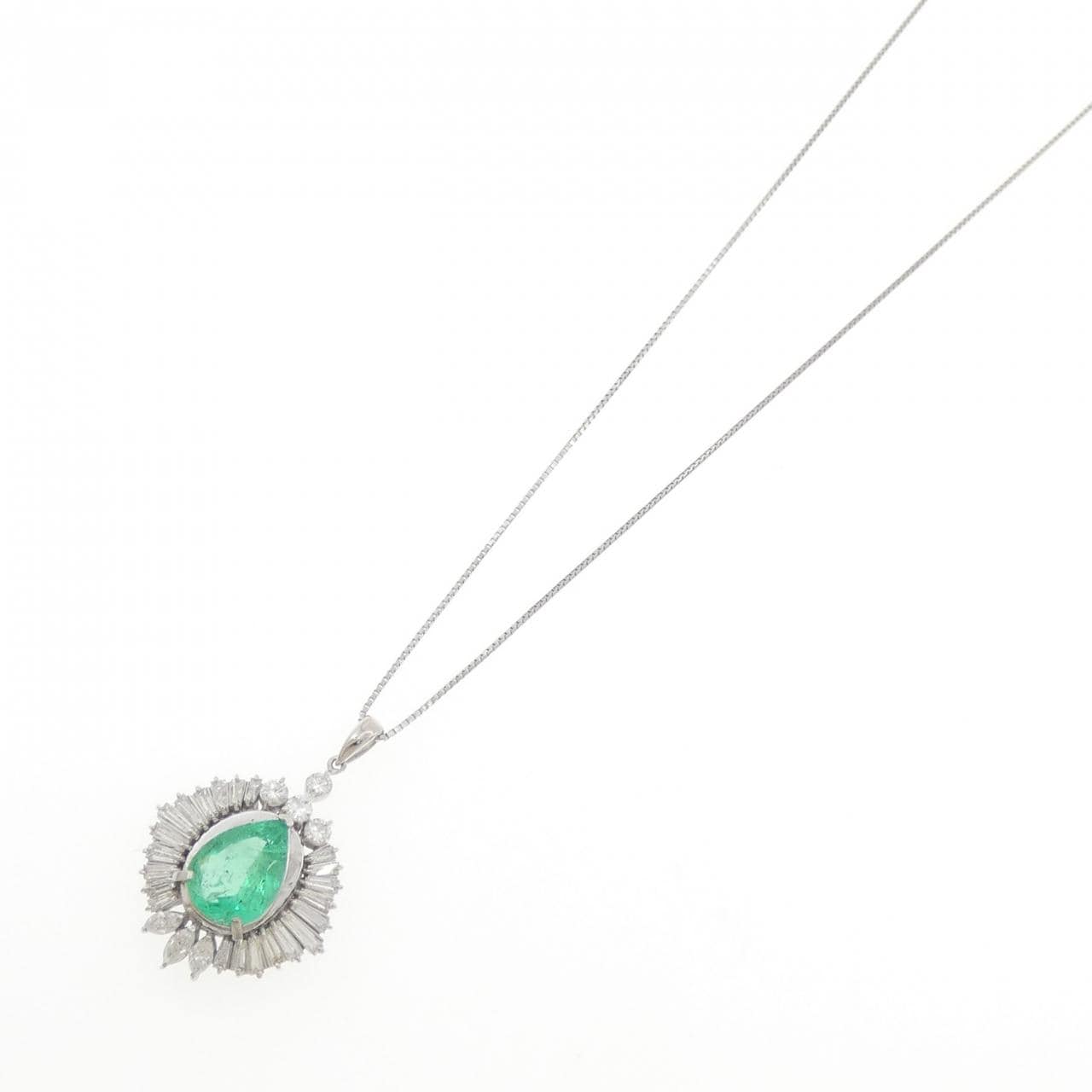 PT900/PT850 エメラルド ネックレス 2.88CT