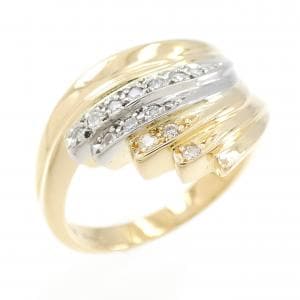 K18YG/PT ダイヤモンド リング 0.10CT