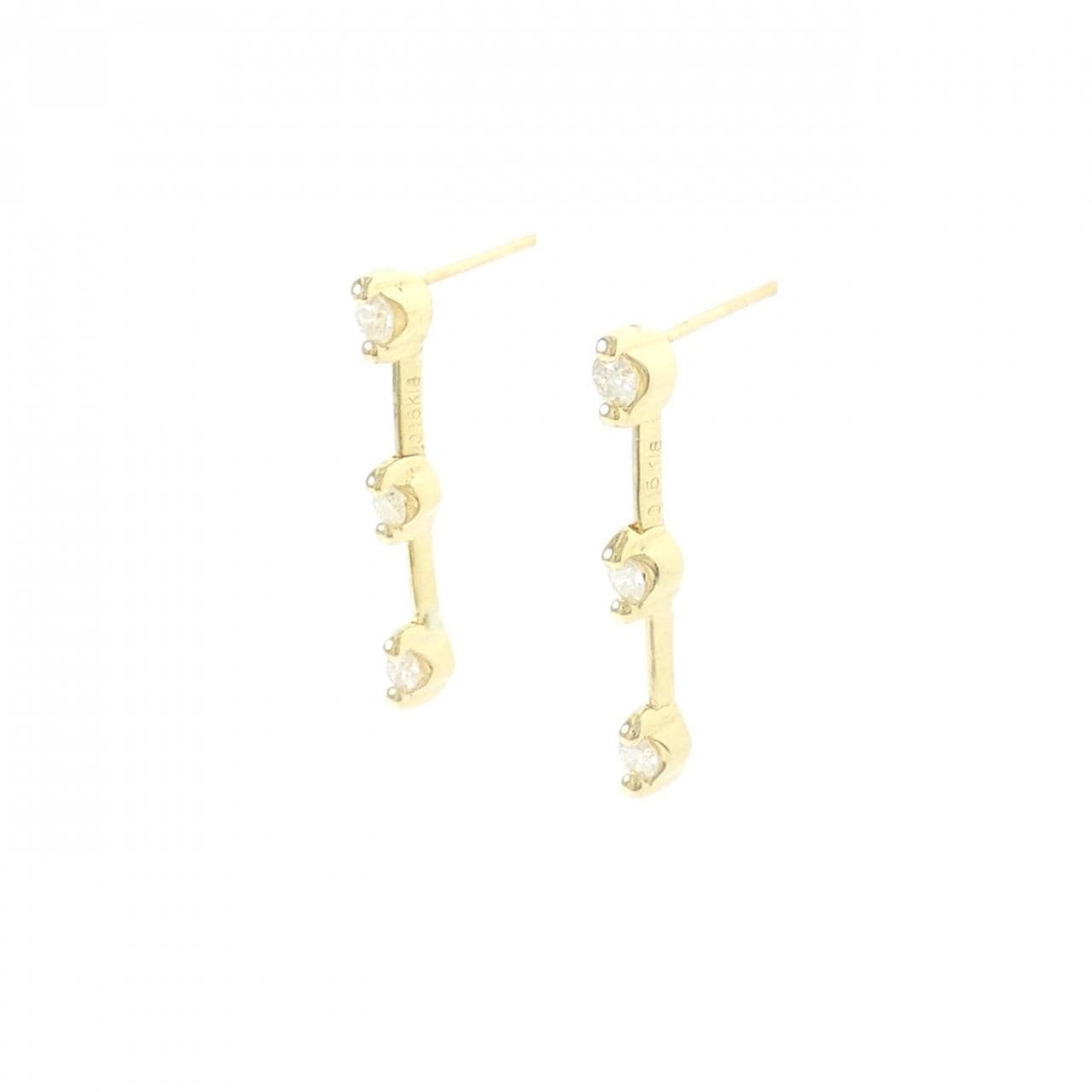 K18YG ダイヤモンド ピアス 0.30CT