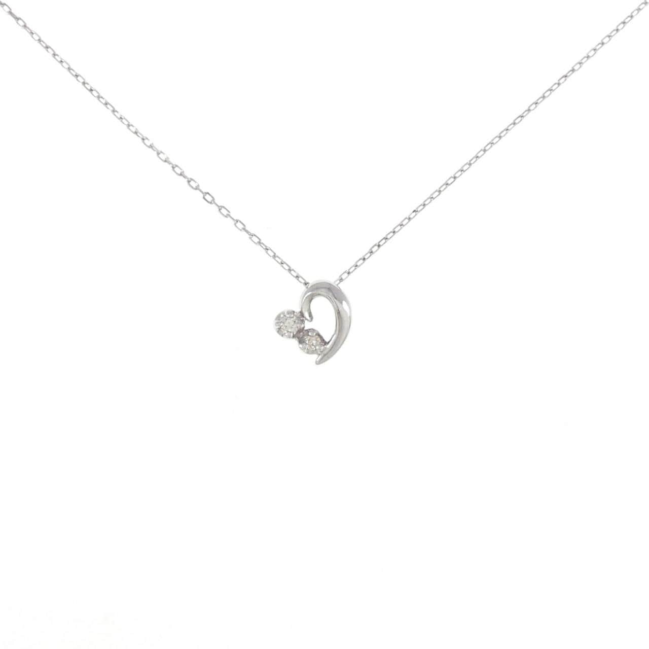 K10WG Heart Diamond Necklace 0.01CT