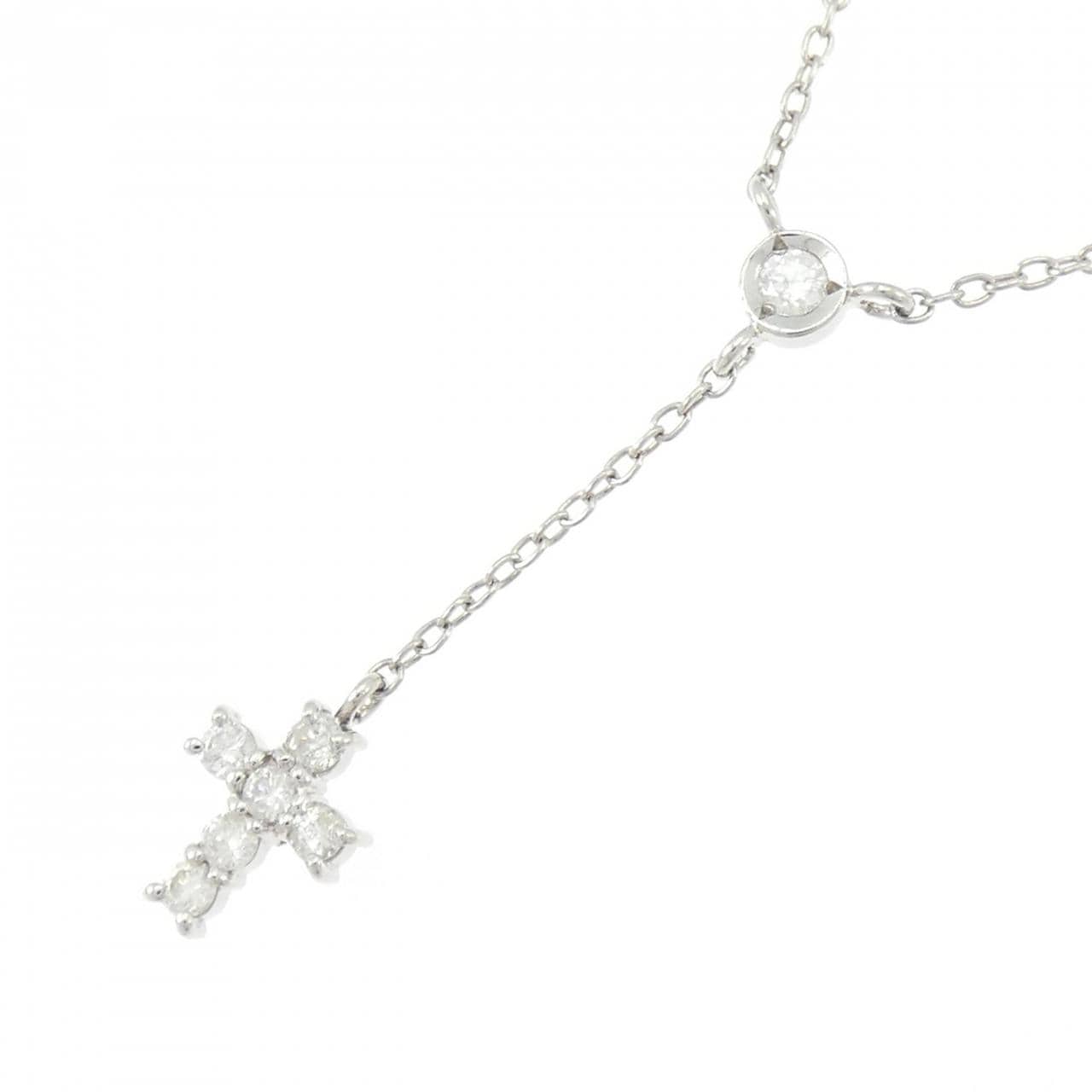 PT900/PT850 クロス ダイヤモンド ネックレス 0.20CT