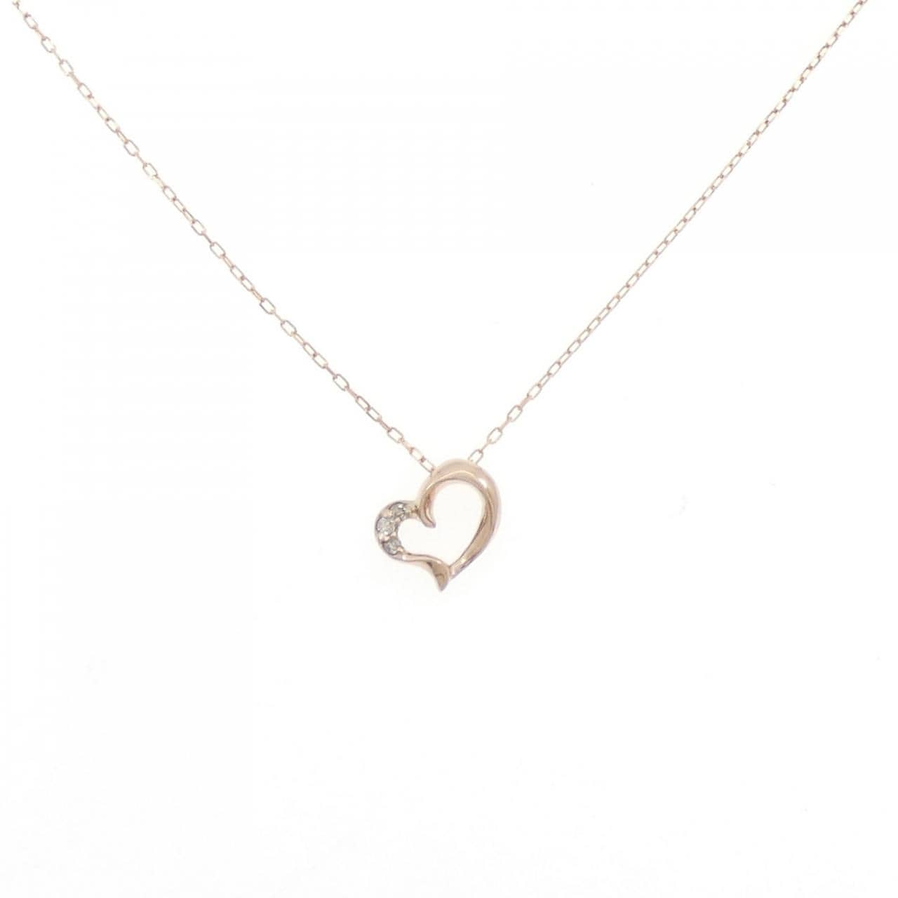 K10PG ハート ダイヤモンド ネックレス 0.02CT