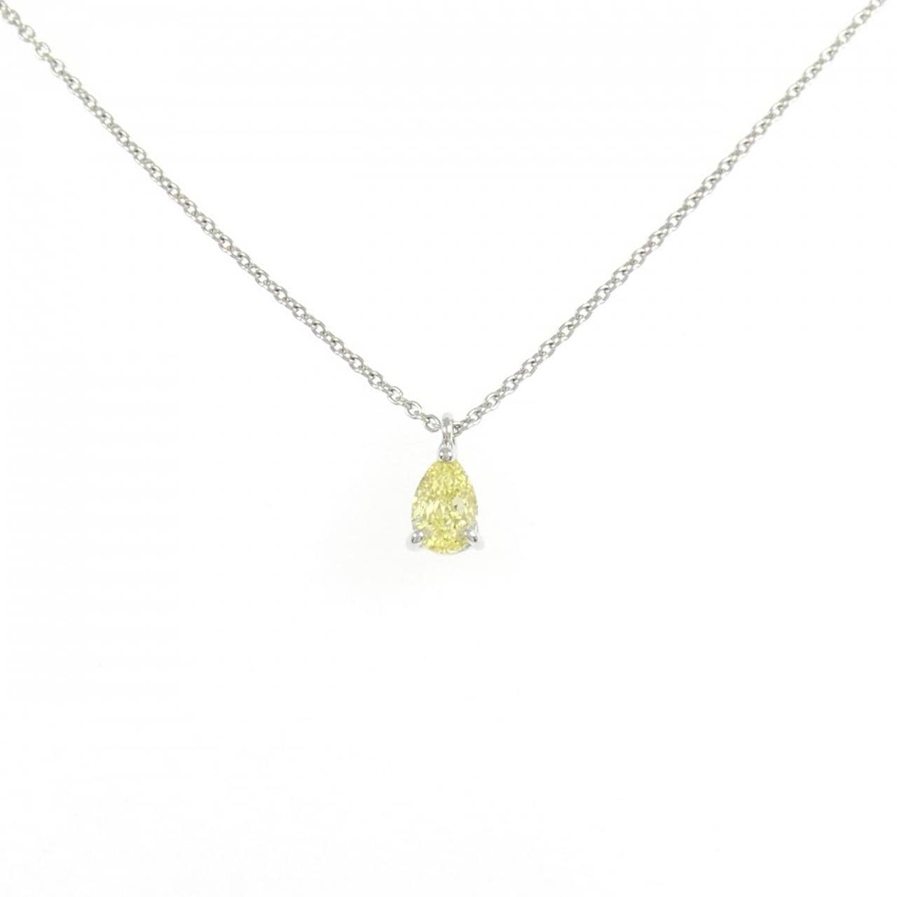 【リメイク】PT900/PT850 ダイヤモンド ネックレス 0.328CT FIY SI1 ファンシーカット