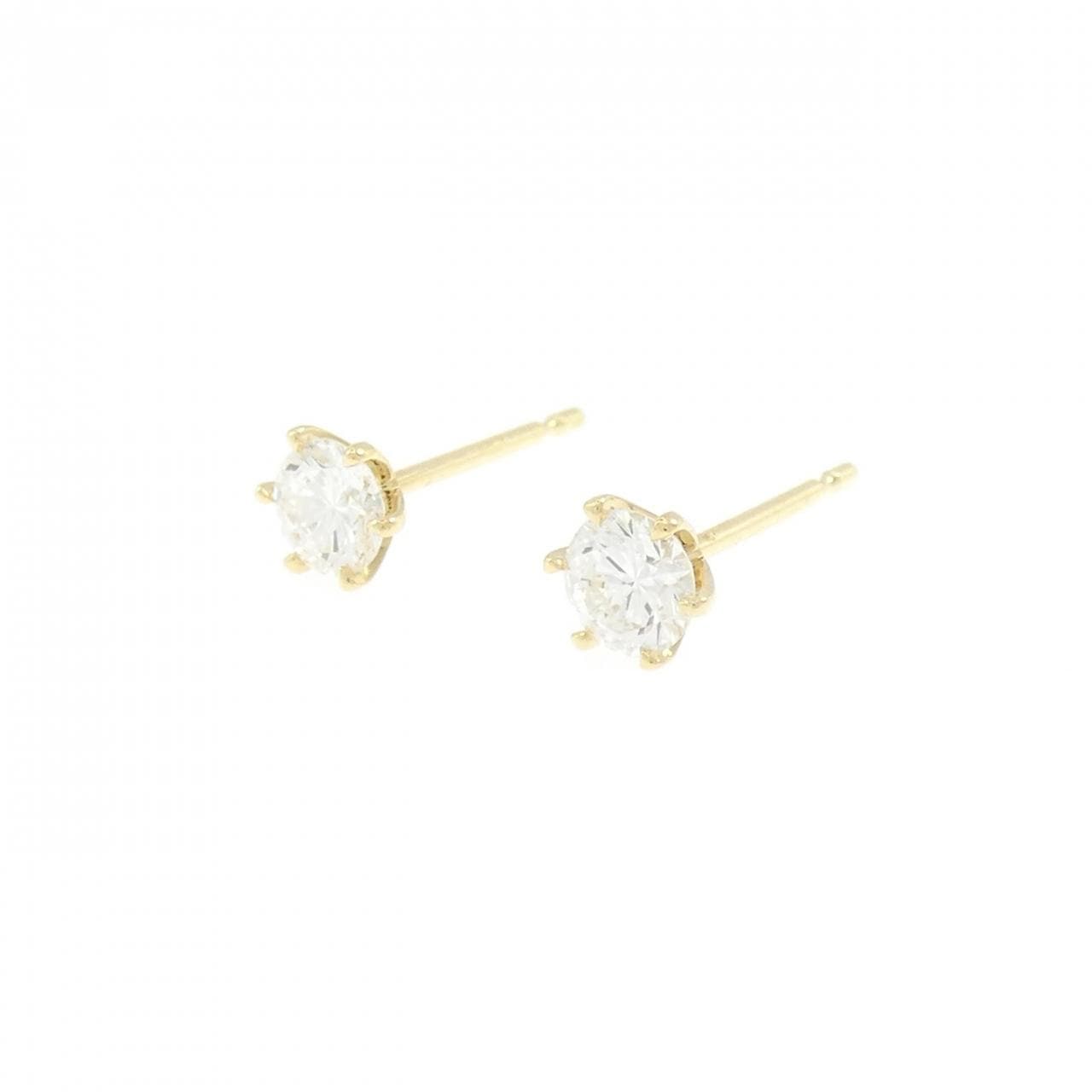 【リメイク】K18YG/ST ダイヤモンド ピアス 0.246CT 0.262CT D-E VS1-2 VG-GOOD