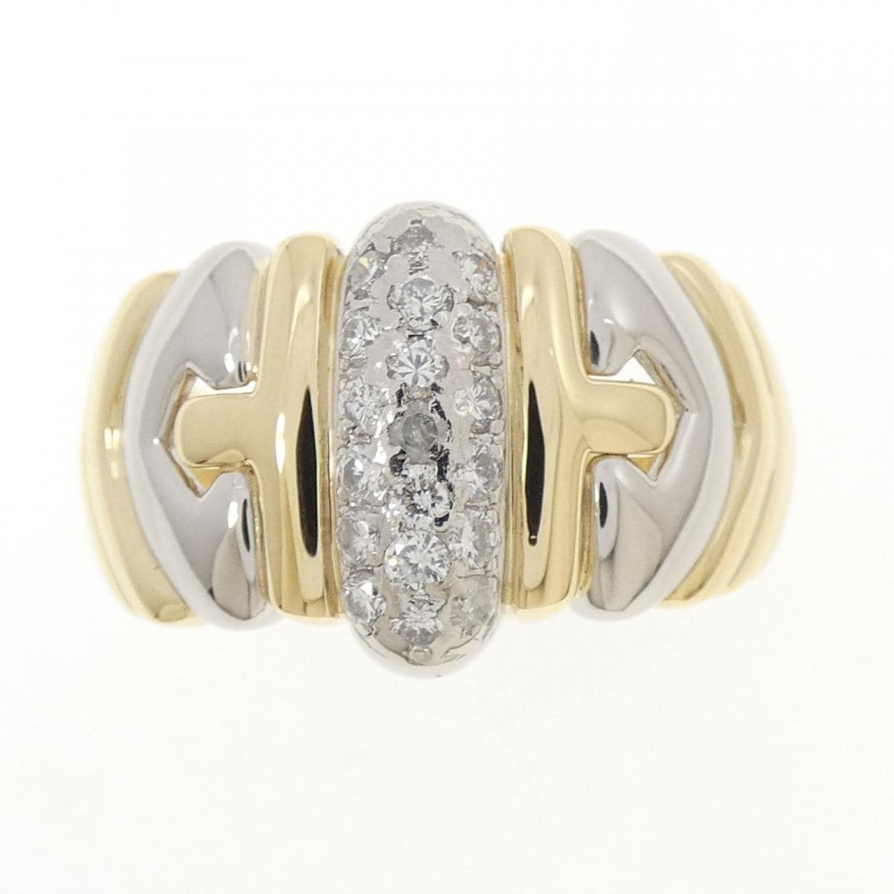 K18YG/PT900 パヴェ ダイヤモンド リング 0.38CT