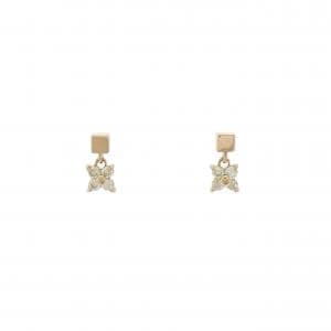 K18YG/K18PG フラワー ダイヤモンド ピアス 0.10CT