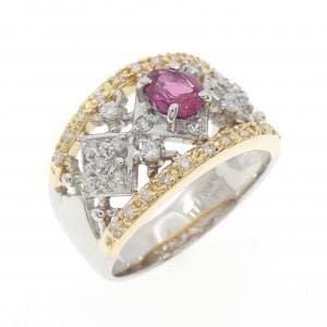 PT900/K18YG ルビー リング 0.36CT